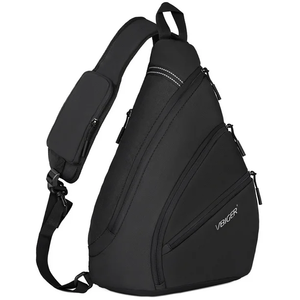Brand New Vbiger Sling Bag Chest Shoulder Backpack Crossbody Bag with RFID Blocking Pocket, Black , -$25