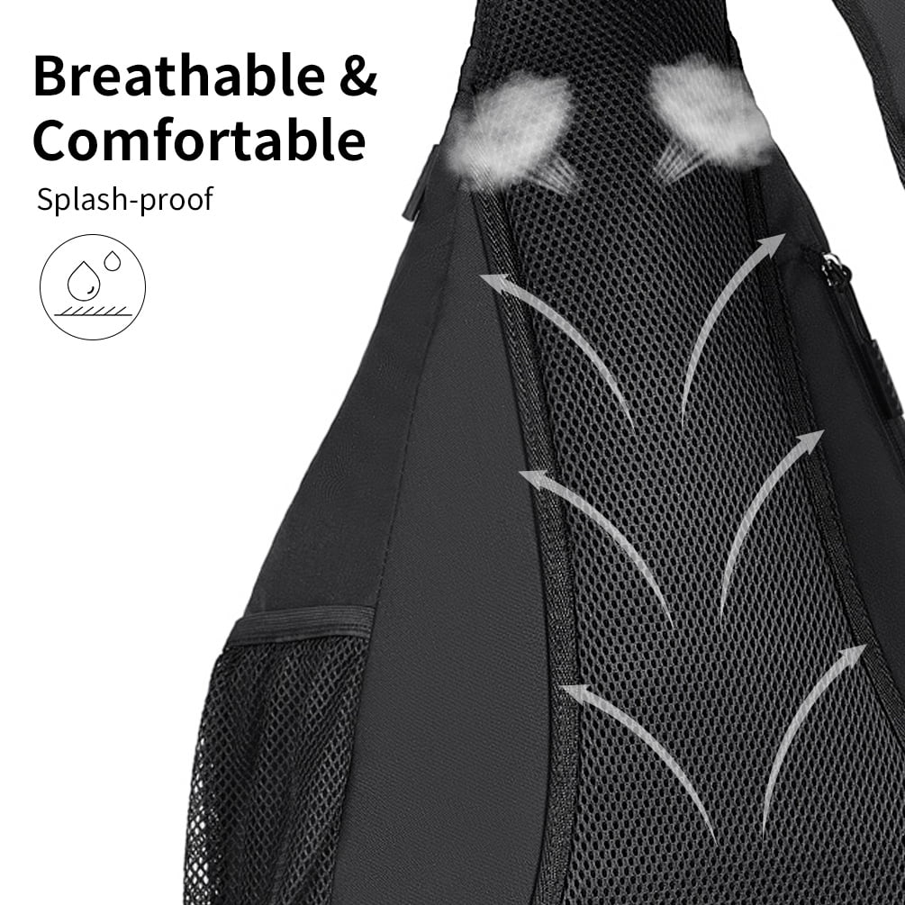 Brand New Vbiger Sling Bag Chest Shoulder Backpack Crossbody Bag with RFID Blocking Pocket, Black , -$25