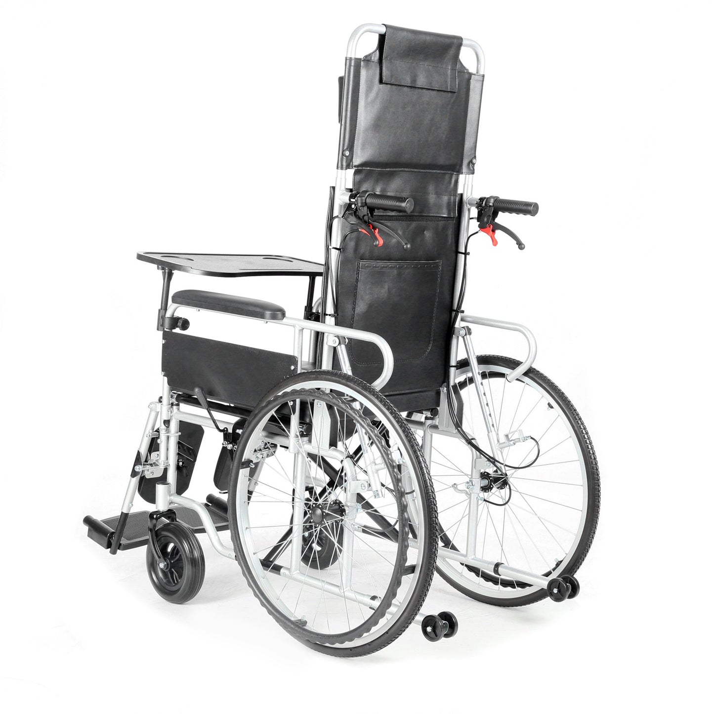 Brand new Reclining Foldable Manual Mobility Chair with Dining Table & Elevating Leg Rests for Seniors,-$300