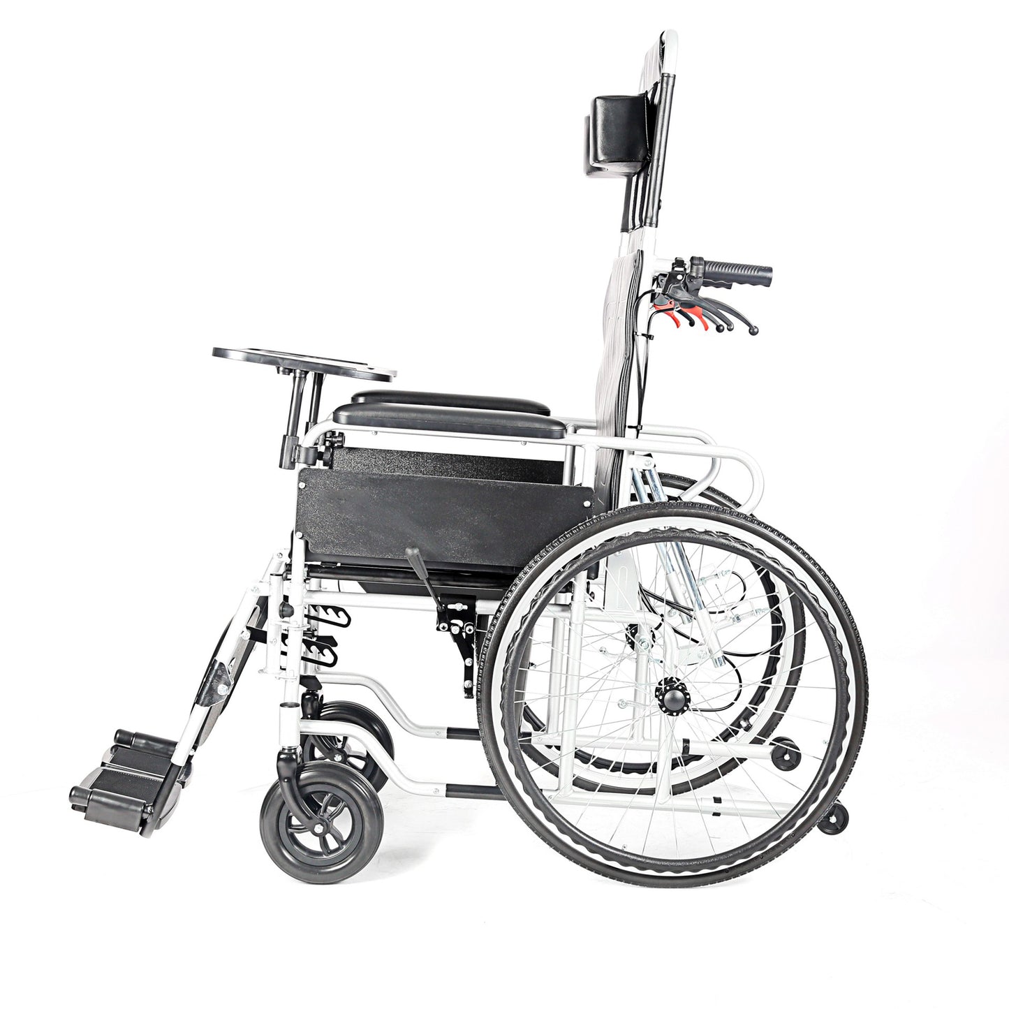 Brand new Reclining Foldable Manual Mobility Chair with Dining Table & Elevating Leg Rests for Seniors,-$300