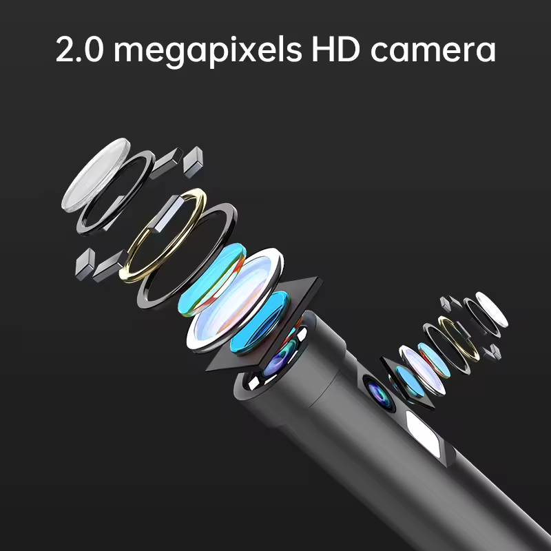 BNIB-Dual Lens Borescope,9 LEDs 2MP, Wireless Endoscope camera with Light,IP67 Waterproof,16.5FT
