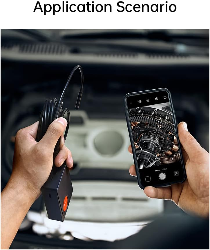 BNIB-Dual Lens Borescope,9 LEDs 2MP, Wireless Endoscope camera with Light,IP67 Waterproof,16.5FT