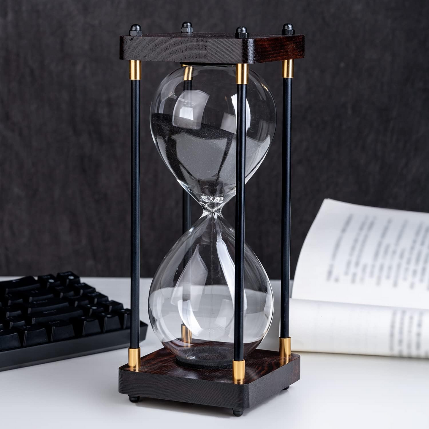 BNIB-Large Hourglass Sand Timer 60 Minutes, Decorative Sandglass Clock, Modern Hour Glass Timers