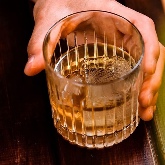 Tumblers for Drinking Bourbon, Large 8oz Lead-Free Crystal Old Fashioned Glass (250ml / Set of 4)