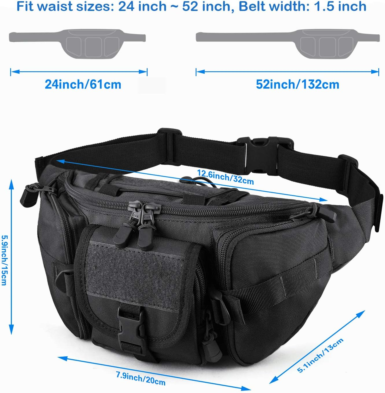 Brand New-Tactical Fanny Pack, Waterproof Utility Hip Pack Bag with Adjustable Strap,Crossbody Bag