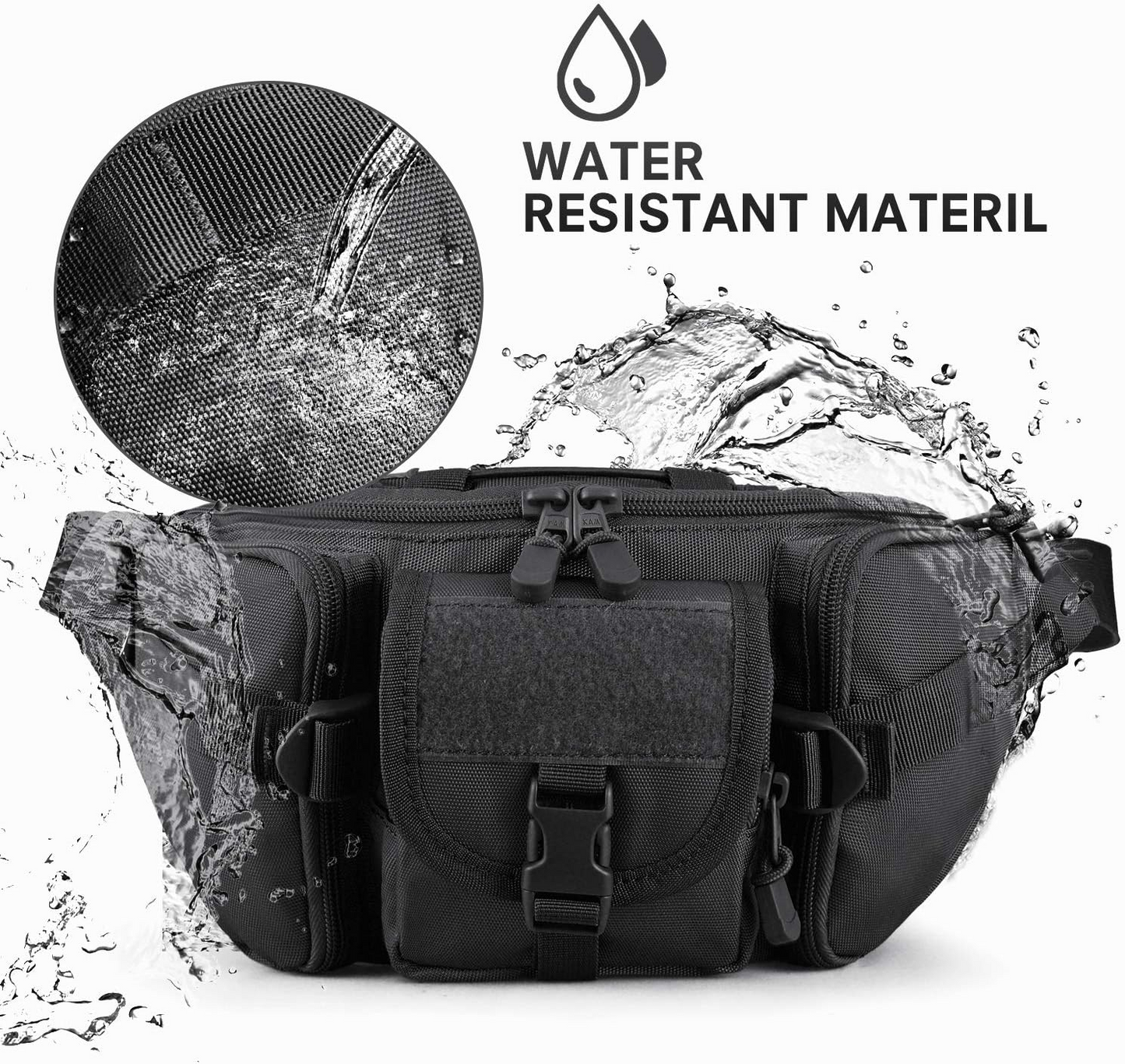 Brand New-Tactical Fanny Pack, Waterproof Utility Hip Pack Bag with Adjustable Strap,Crossbody Bag