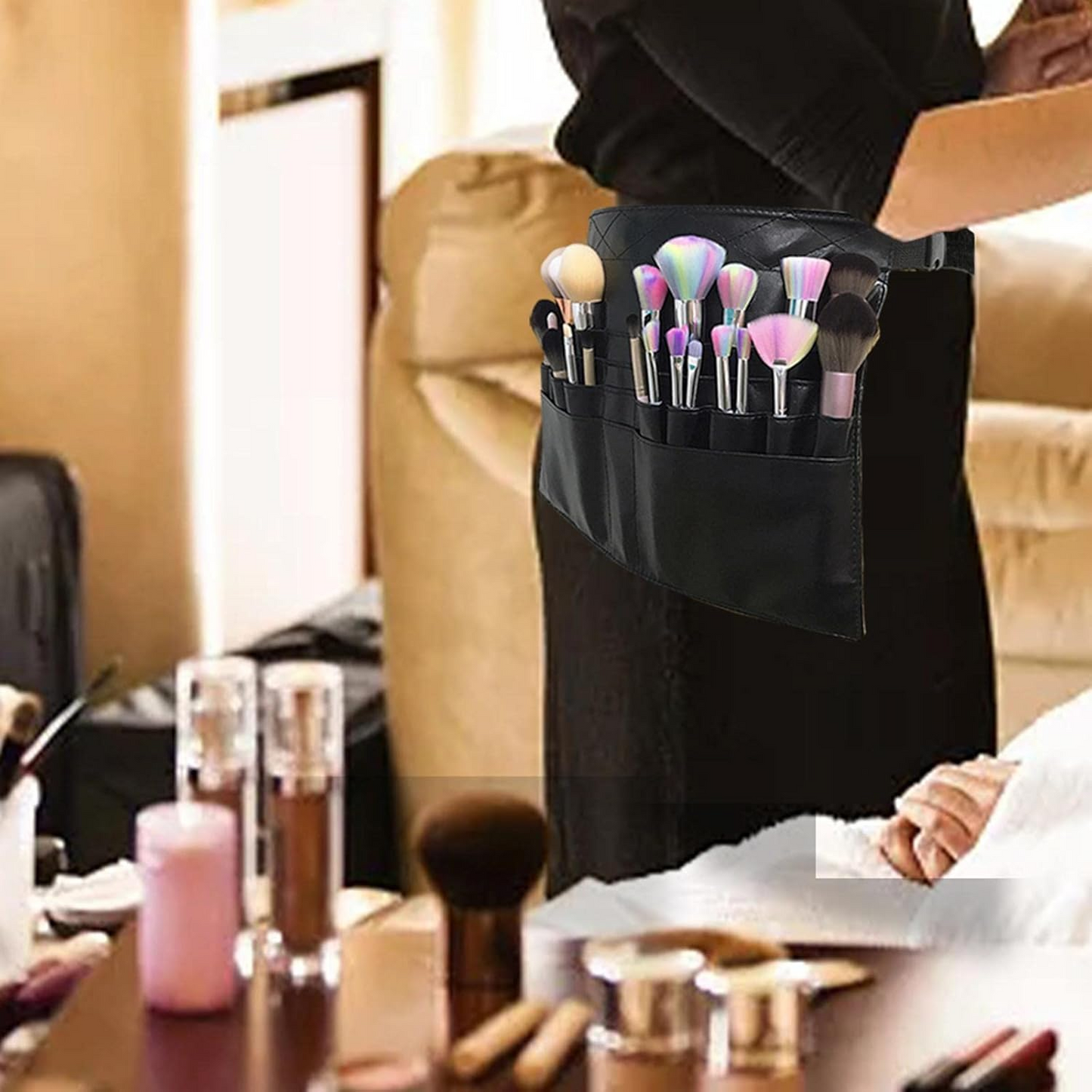 Brand New-Makeup with Artist Belt Strap Pouch, Makeup Storage Bag,Fashion Bag