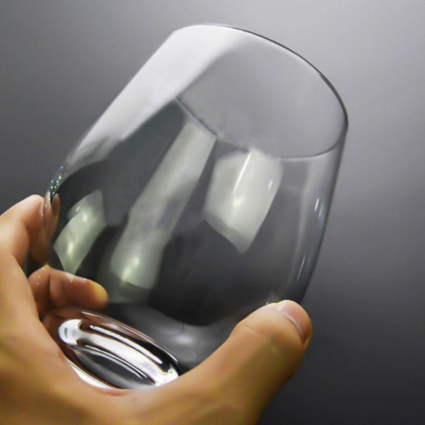 Crystal Stemless Wine Glasses Set of 4, Large Wine Tumbler, Lead Free Rocks Glass, Pro 20 Ounce