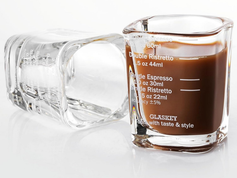 BNIB- Espresso cup,2.2 oz /60 ml, sturdy glass dishwasher free,(white scale),$15 for two sets (12pcs)