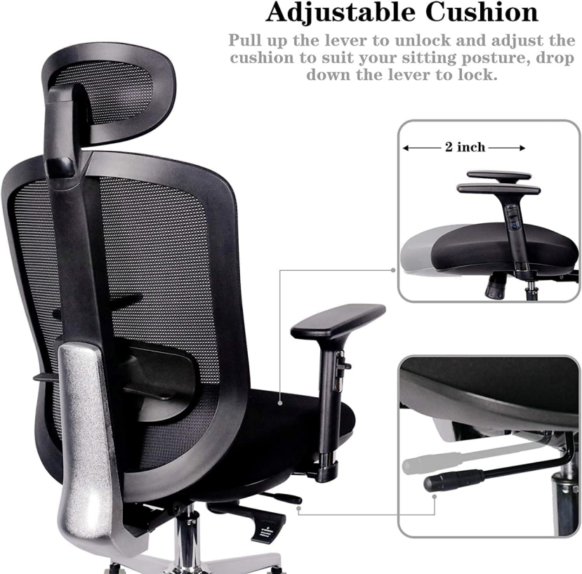 Brand New Ergonomic Office Chair with Lumbar Support and Adjustable Headrest & Armrest - $140