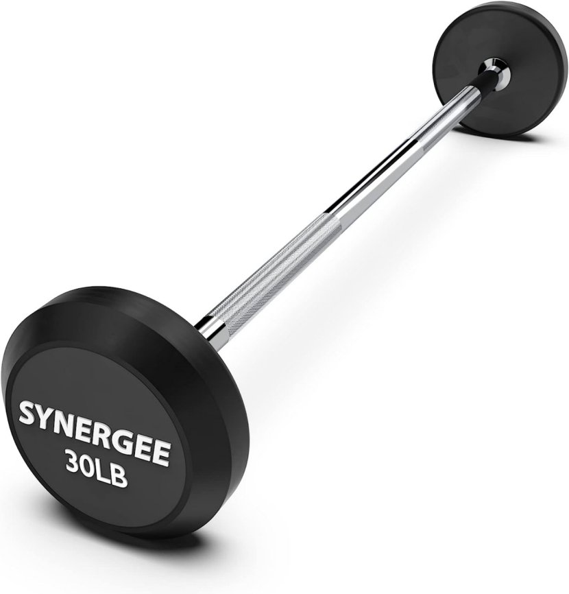 Brand new-Barbell Pre Weighted Straight Steel Bar with Rubber Weights - Fixed Weight, 30LBS, -$30