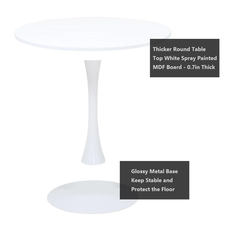 Brand New Round Metal Base Dining Table with Waterproof MDF Top