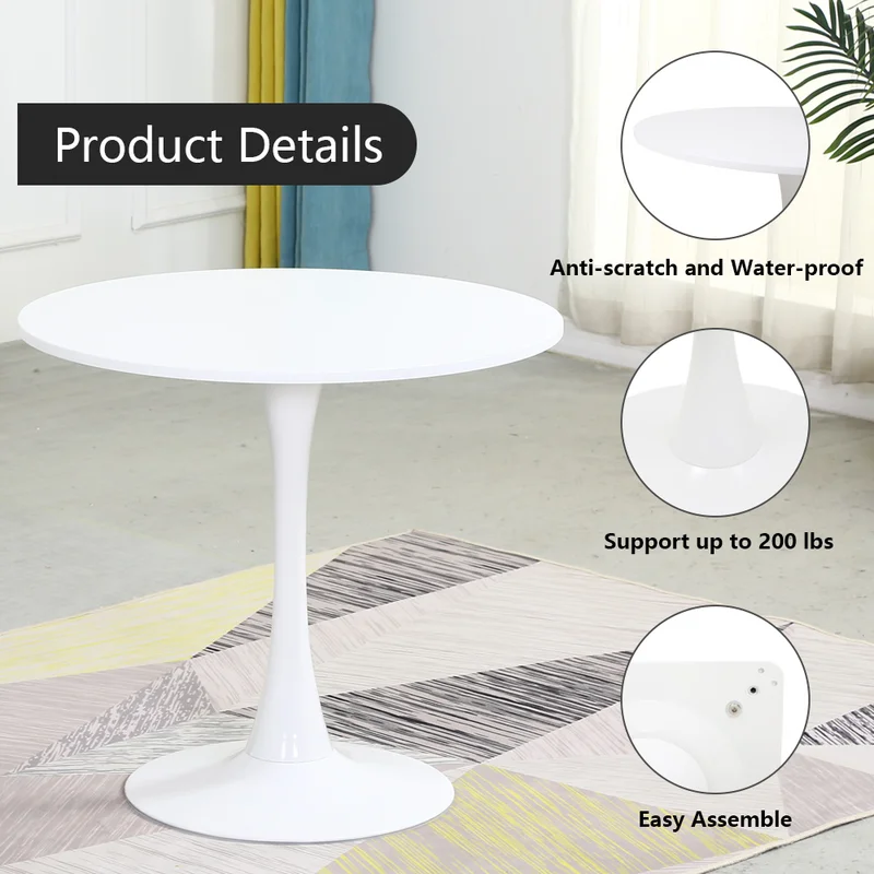 Brand New Round Metal Base Dining Table with Waterproof MDF Top