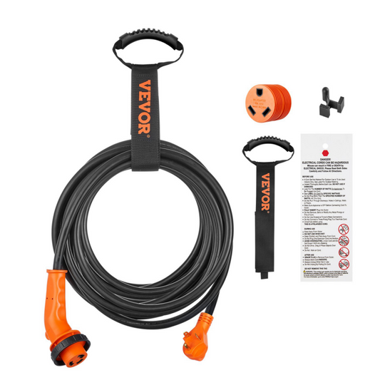 BNIB-VEVOR 50 Feet RV Power Cord, 30 Amp, Heavy Duty STW 3*10AWG Generator Cord,-$90