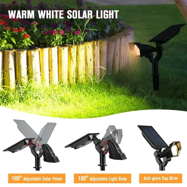 BNIB-RUNACC LED Solar Spotlights IP65 Waterproof Solar Landscape Light Outdoor Solar Light,2 Pcs,