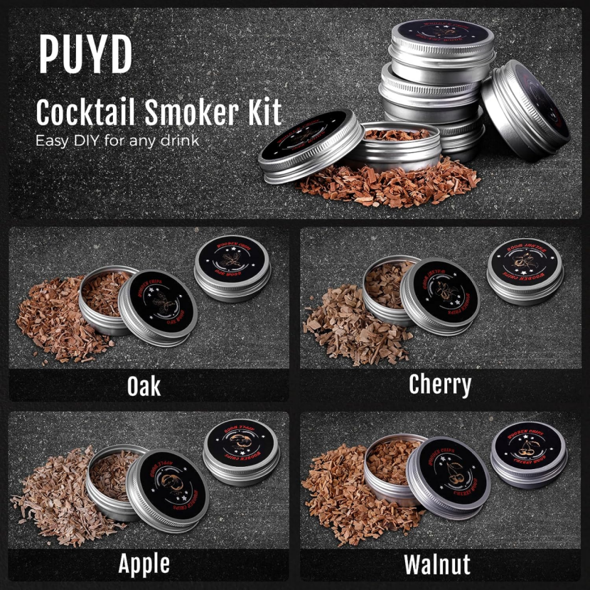 Cocktail Smoking Set, Vintage Bourbon Smoking Set 8 boxes,