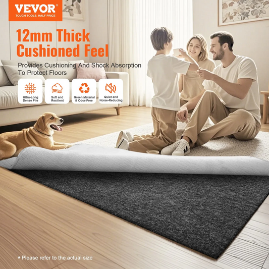 VEVOR Rug Pad Gripper 8' x 10' Protective Carpet Pad 0.47" Thick for All Floors 3.02 Reviews,-$65