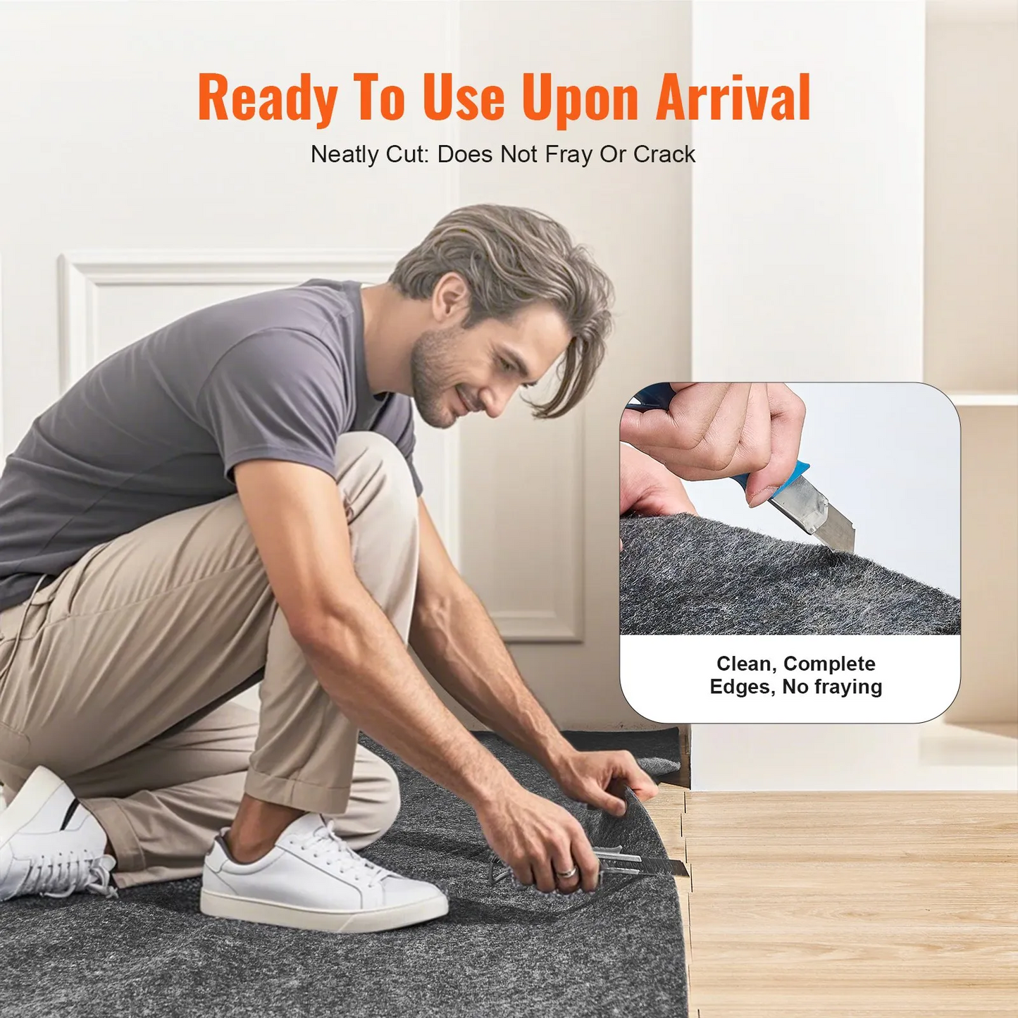 VEVOR Rug Pad Gripper 8' x 10' Protective Carpet Pad 0.47" Thick for All Floors 3.02 Reviews,-$65