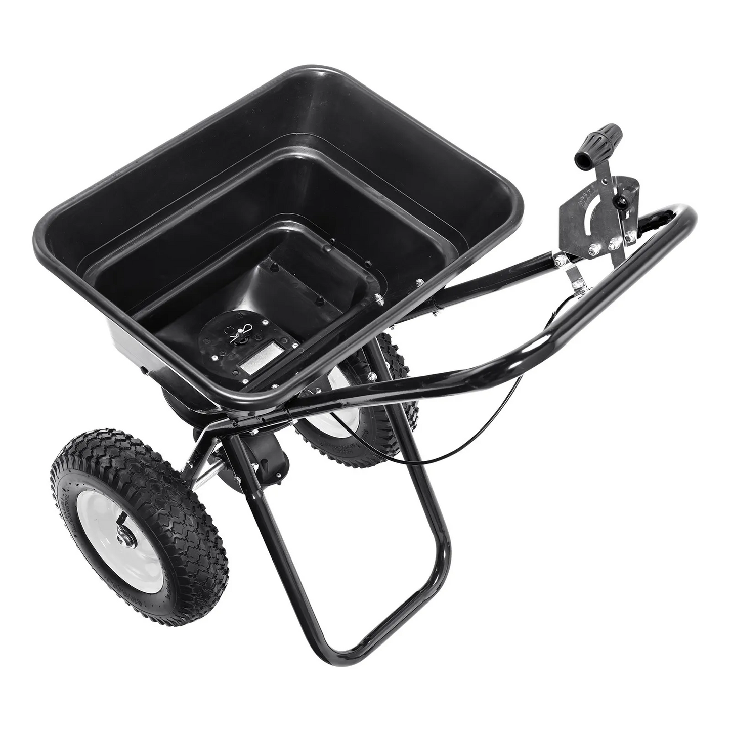 VEVOR Broadcast Spreader, 80 LB Walk-Behind Turf Spreader with 12" Wheels, Steel Push Fertilizer Spreader
