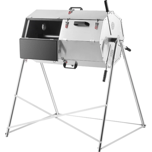 VEVOR Compost Tumbler, 125L/33 US Gallons, Rustproof Stainless Steel Dual-chamber-$250