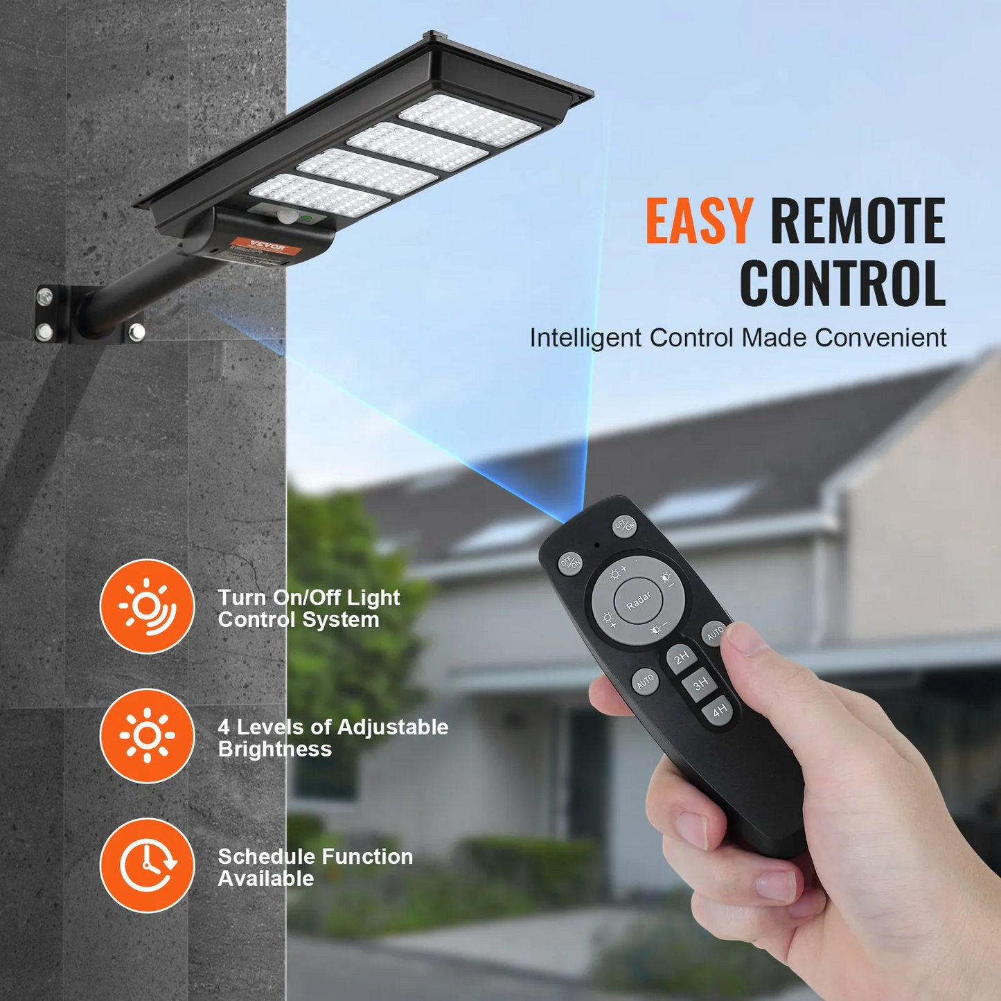 VEVOR 400W Solar Street Light, 800LM, LED Solar Flood Lights Outdoor with Infrared Remote Control,-$50