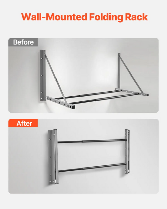VEVOR Wall Mounted Folding Tire Rack 32"- 48" Adjustable Storage Rack for Garage,-$35