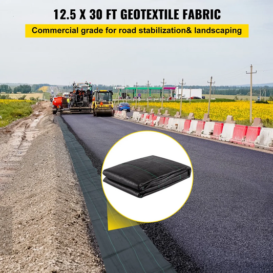 VEVOR Geotextile Fabric Woven Driveway Fabric 12.5' x 30' Landscaping Fabric 3.5oz,-$50