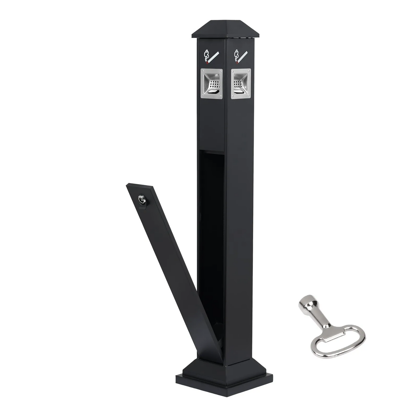 VEVOR Cigarette Butt Receptacle with 4 Disposal Openings Butt Disposal Black,-$85