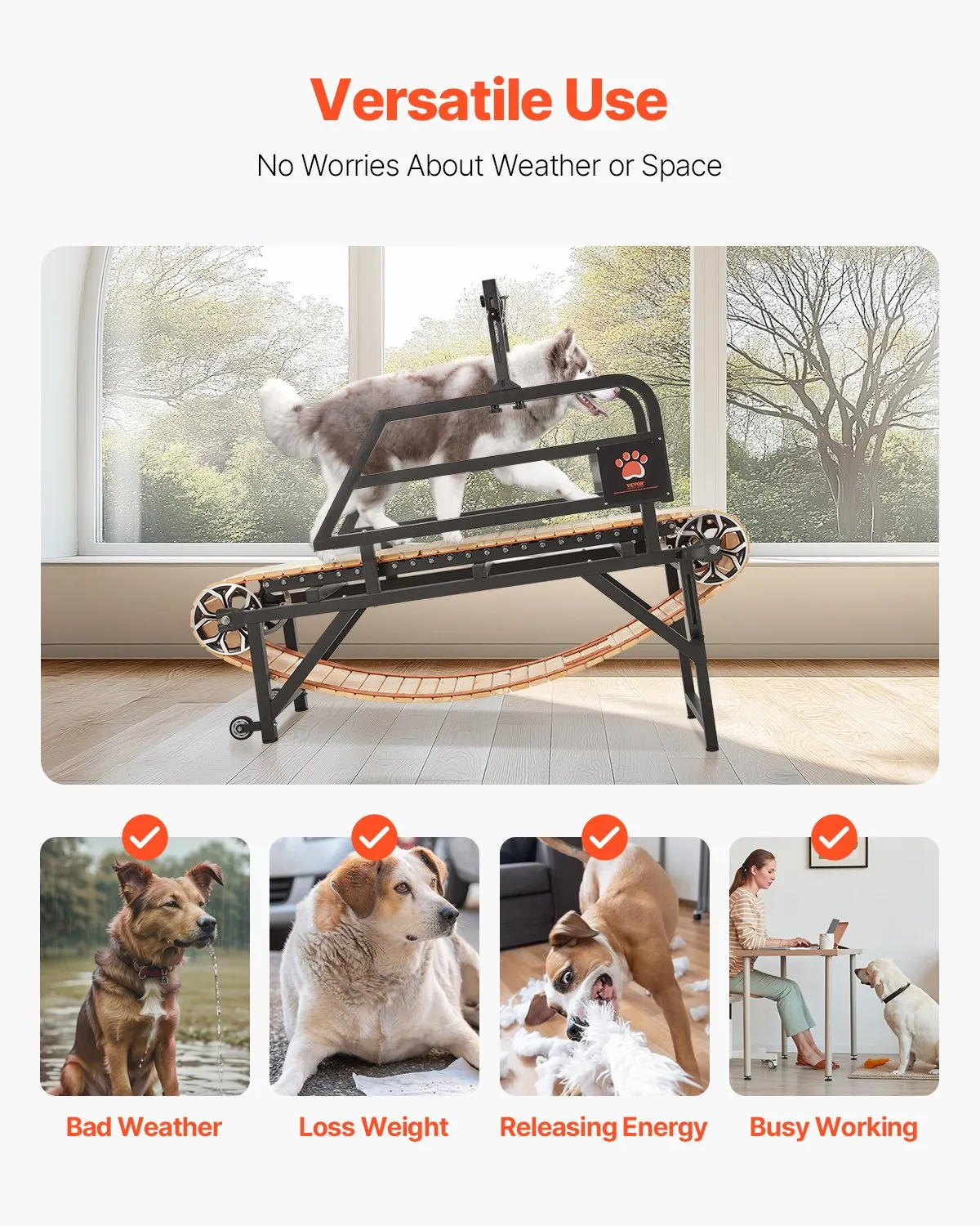 VEVOR Dog Treadmill for Medium Dogs up to 220 lbs Indoor Pet Running Machine,-$400