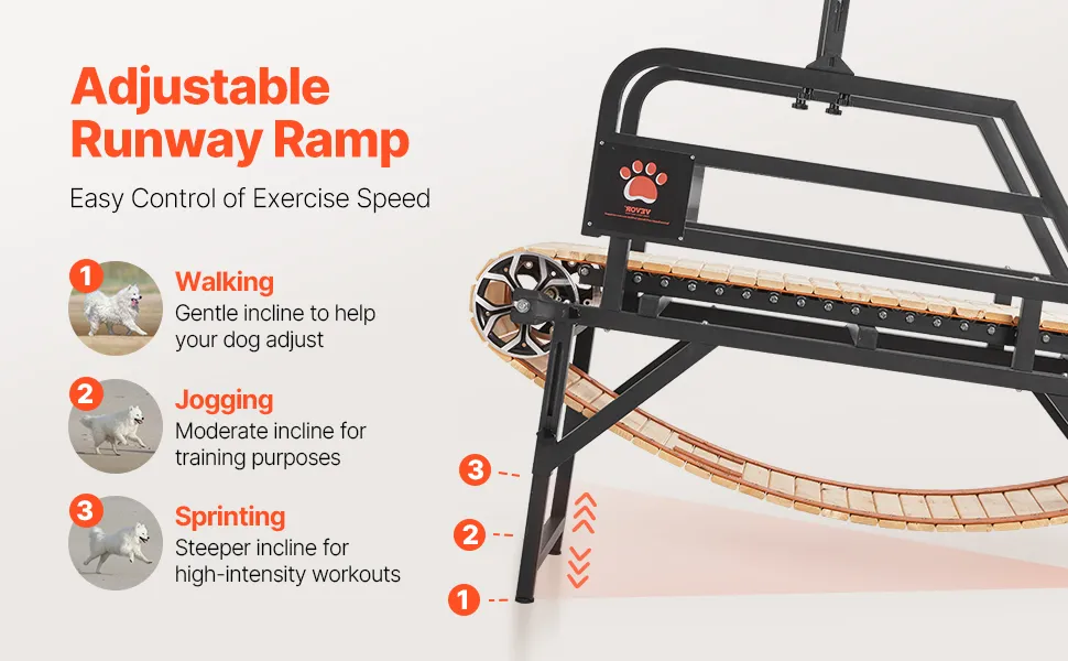 VEVOR Dog Treadmill for Medium Dogs up to 220 lbs Indoor Pet Running Machine,-$400