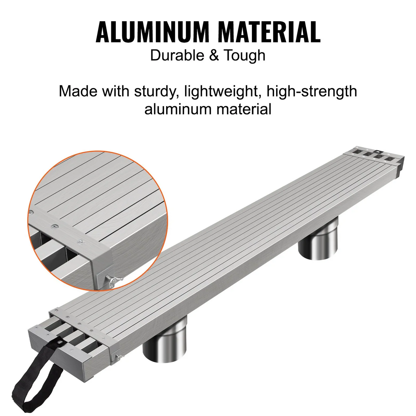 VEVOR Telescoping Aluminum Work Plank, 6-9 Feet 500lbs Capacity, 12.5 inch Width Aluminum Scaffold Plank,-$145