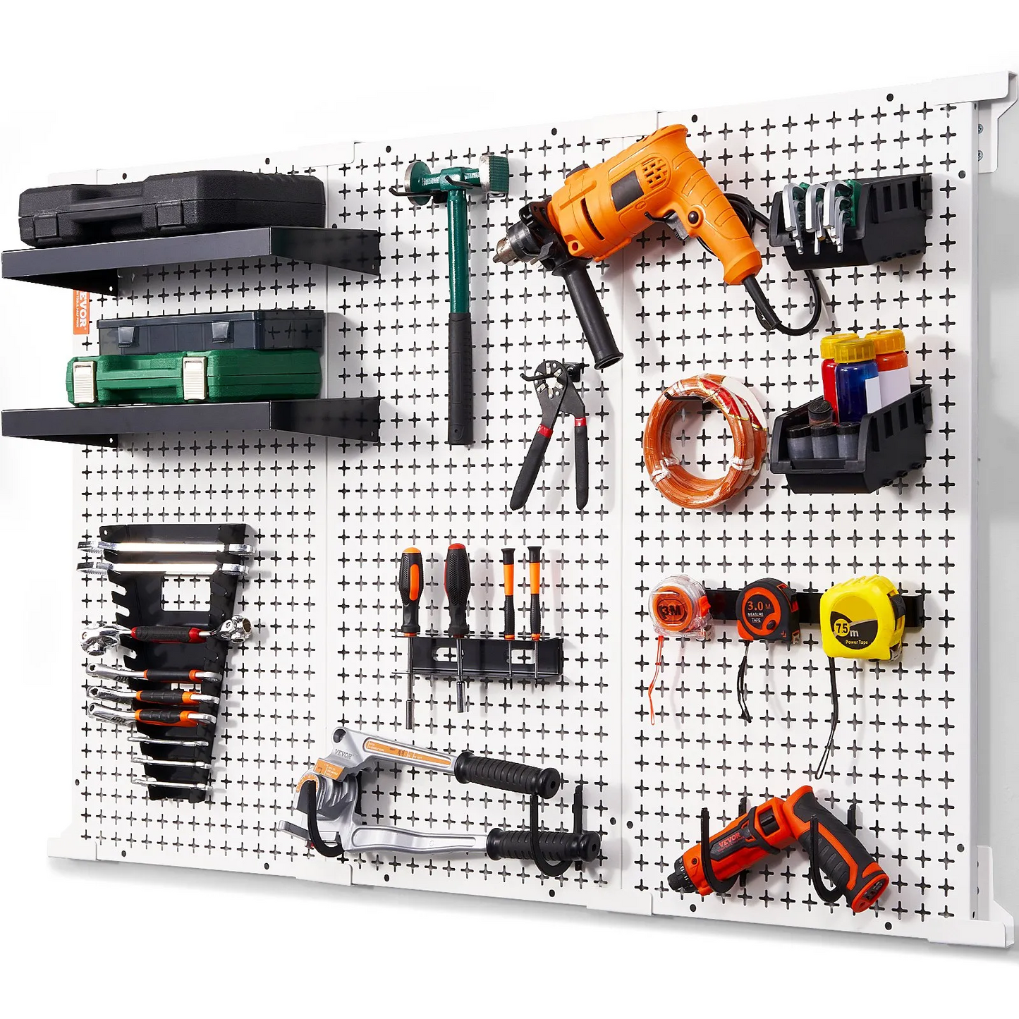 VEVOR Pegboard Wall Organizer 48" x 32", 495LBS Loading Garage Metal Pegboard Organizer Wall Mount,-$85