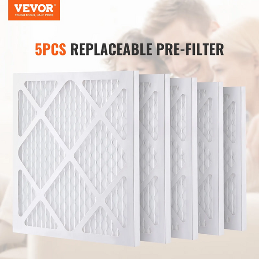 VEVOR Protective Pre Filters, 5 Pack, 15.75'' x 15.75'' Air Filter Replacement, High-efficient Stage 1 Filters,