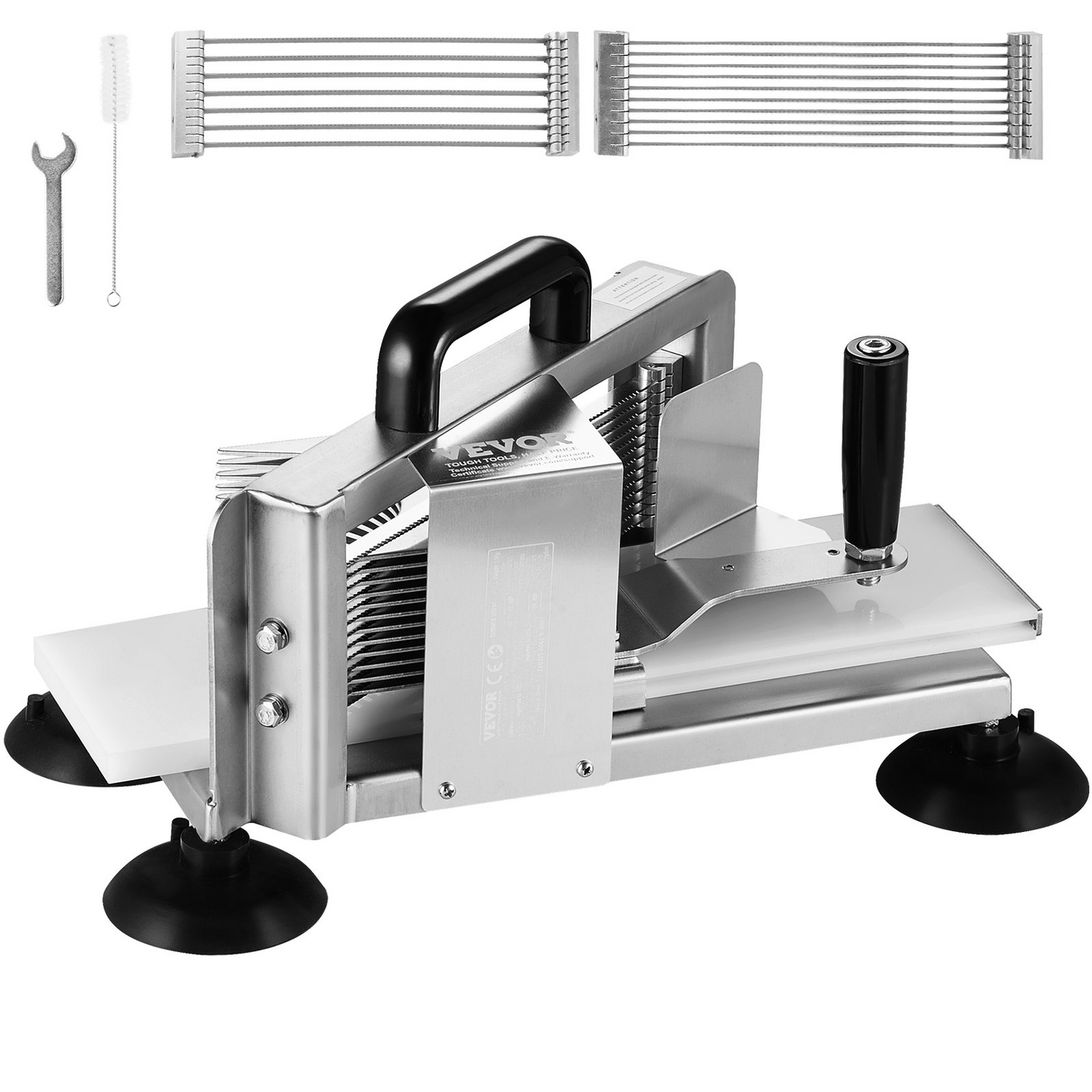 VEVOR Commercial Tomato Slicer, 1/4"+3/8"+3/16" Tomato Cutter Slicer, Stainless Steel Tomato Slicer Machine,-