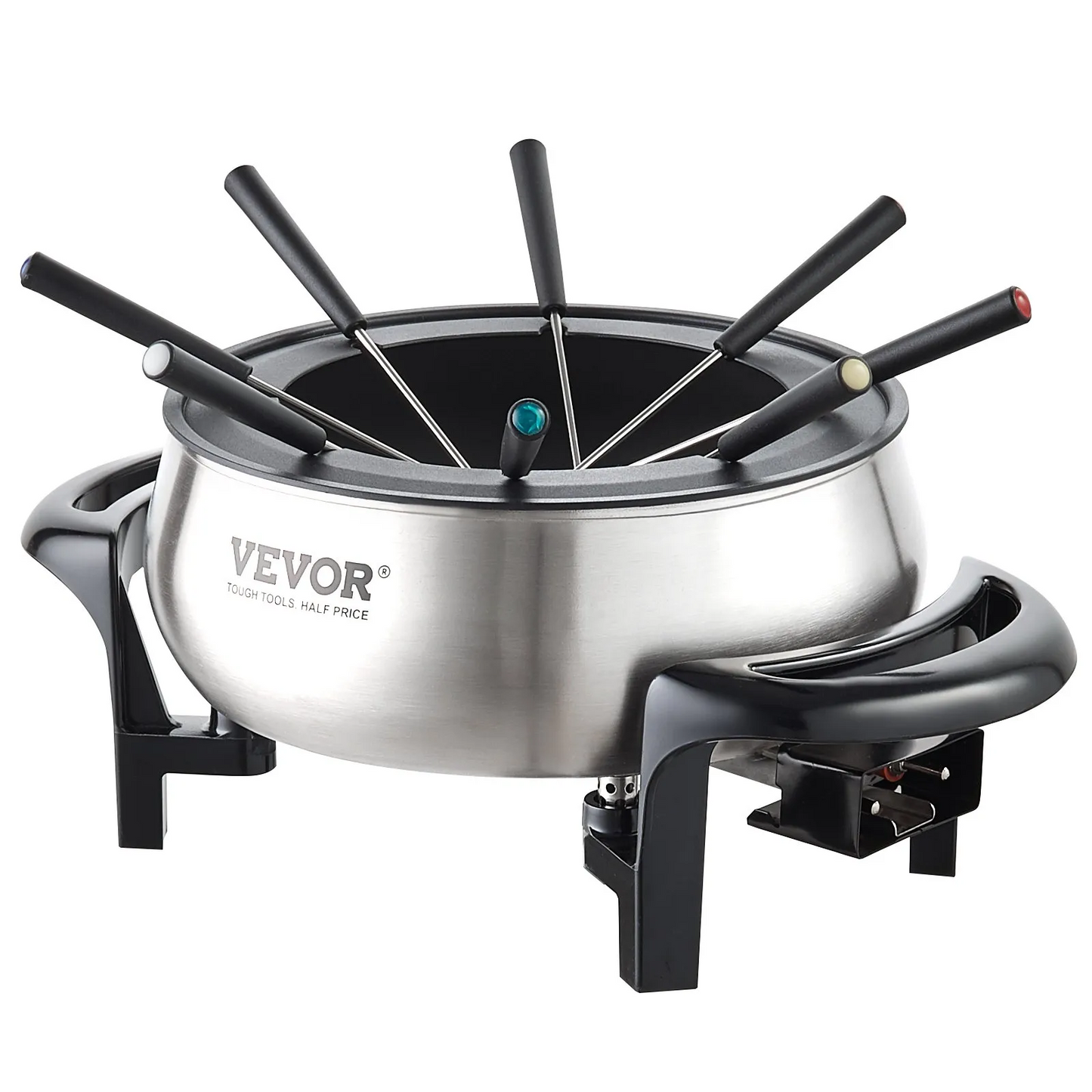 VEVOR Electric Fondue Pot Set for Cheese & Chocolate, 3 Quart Chocolate Melting Warmer, Stainless Steel Fondue,-$35