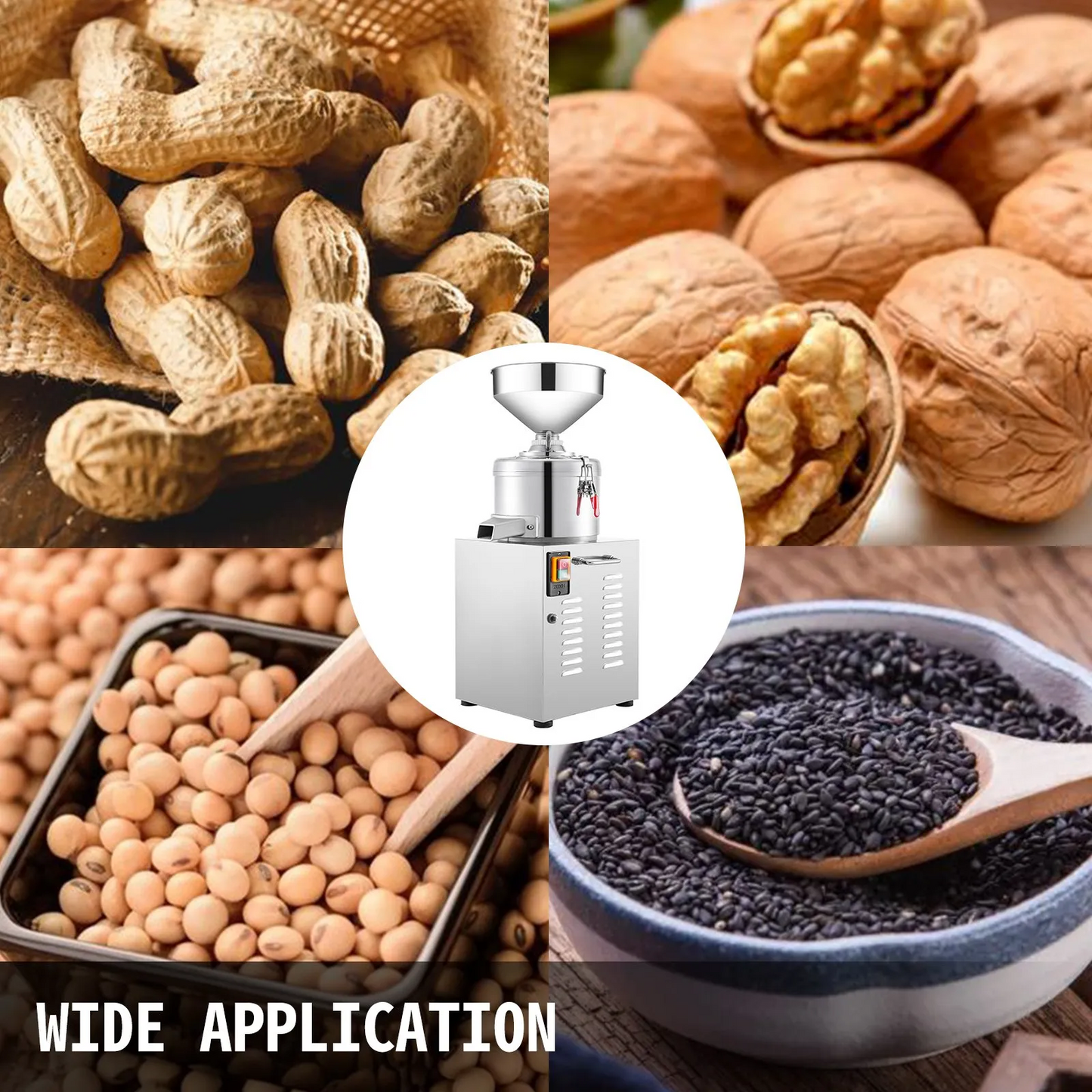 VEVOR Commercial Peanut Butter Maker 15 Kg/h, Electric Peanut Butter Maker 2850 r/min Stainless Steel,-$330