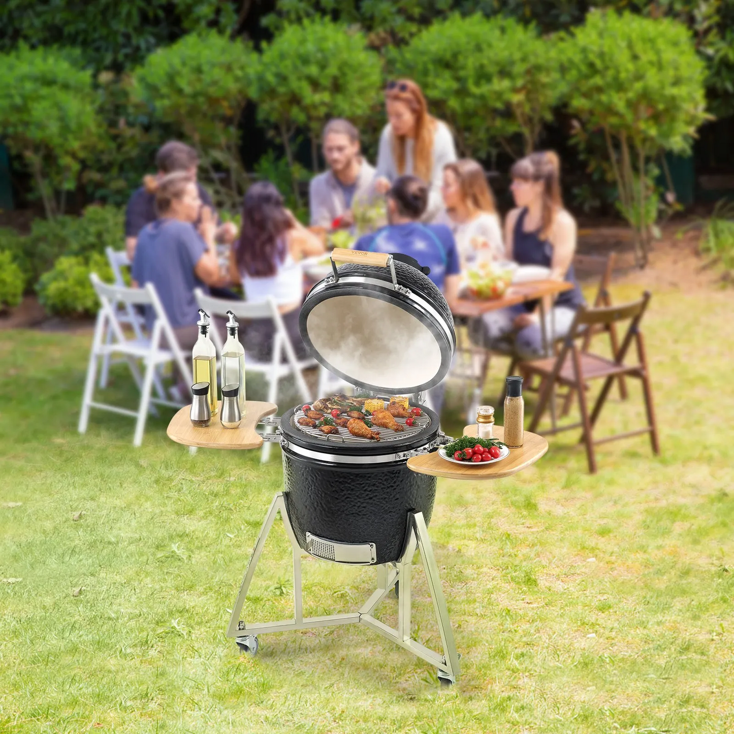 VEVOR 18" Ceramic Barbecue Grill Smoker Portable Round Outdoor Grill for Patio,-$500