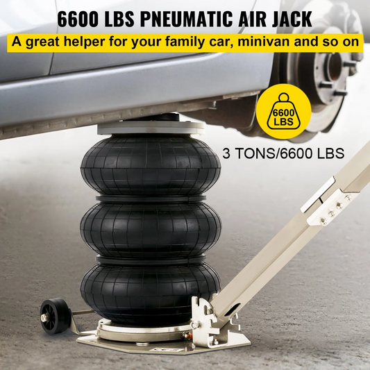 VEVOR Triple Air Bag Jack Pneumatic Jack 6600lbs Quick Lift 3T Heavy Duty White,-$85