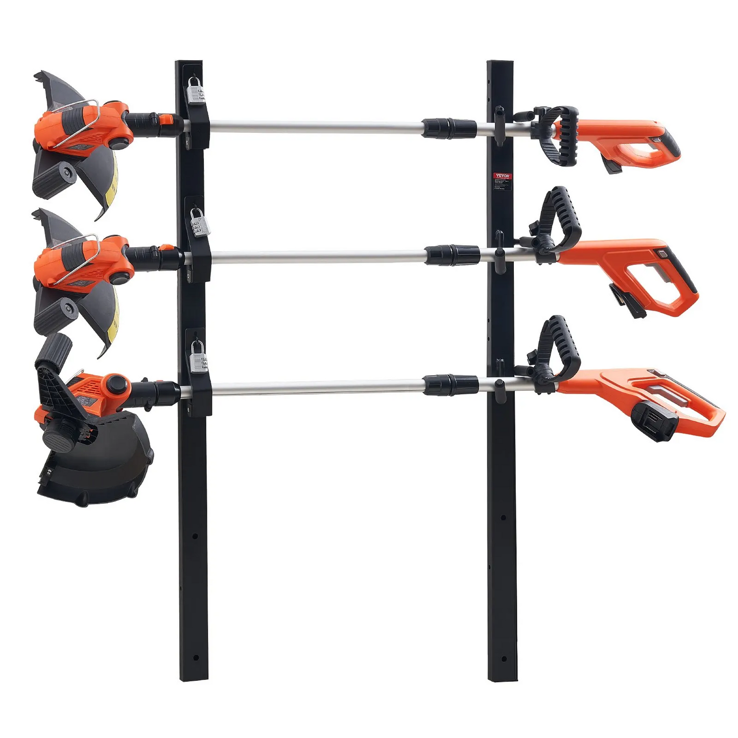 VEVOR Trimmer Rack, 3 Place Weeder Trimmer Rack, Locking Trim Holder Landscape Trailer Rack Carrier Mount,-$40