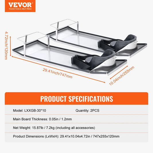 VEVOR Concrete Knee Boards Stainless Steel, 30'' x 10'' Concrete Sliders, Knee Boards For Concrete,-$95