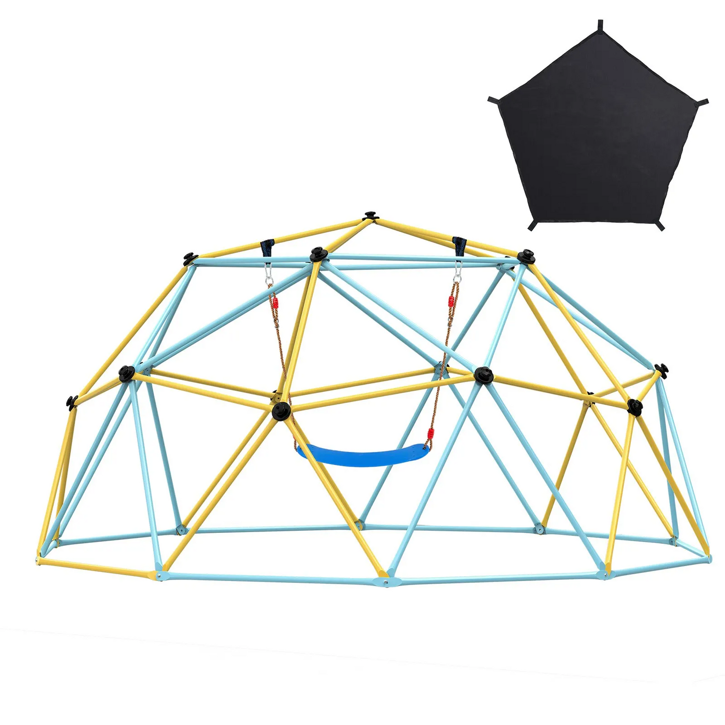 VEVOR Climbing Dome, 10FT Geometric Dome Climber with Hammock and Swing, for Kids 3-10 Years Old,-$180
