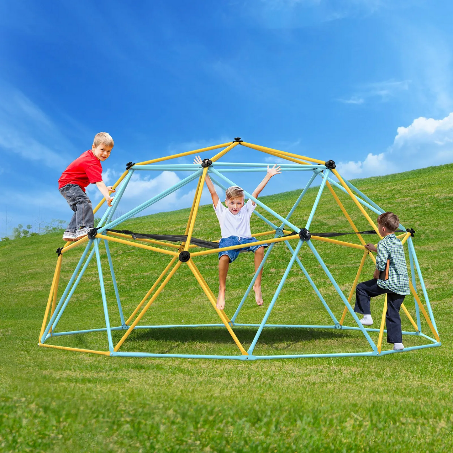 VEVOR Climbing Dome, 10FT Geometric Dome Climber with Hammock and Swing, for Kids 3-10 Years Old,-$180