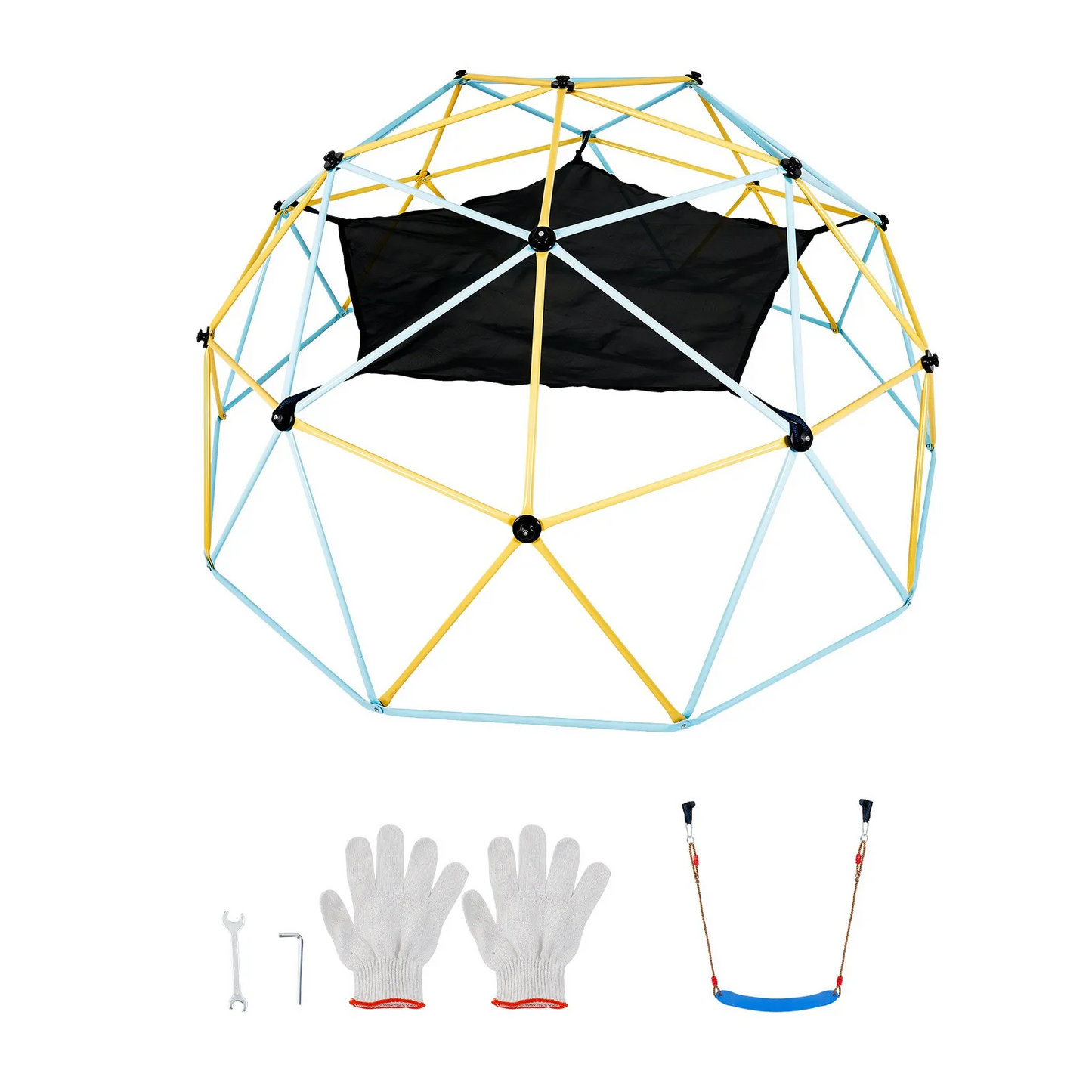 VEVOR Climbing Dome, 10FT Geometric Dome Climber with Hammock and Swing, for Kids 3-10 Years Old,-$180
