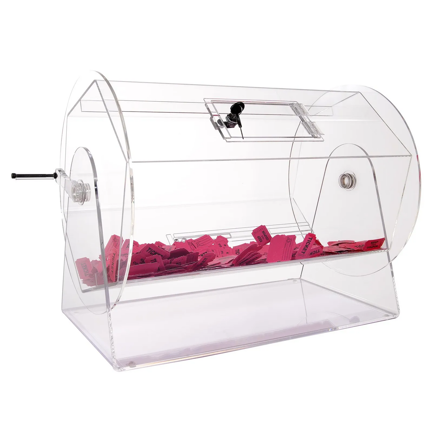 VEVOR Acrylic Raffle Drum, Holds 10000 Tickets or 300 Raffle Balls, Raffle Ticket Spinning Cage with 2 Keys,-$180