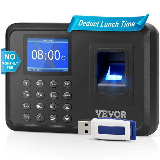 VEVOR Time Clock Biometric Clock 100000 Records Employee Attendance Machine,-$35