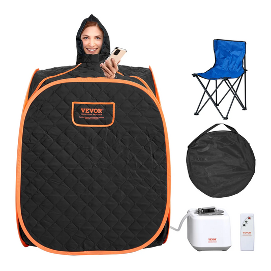 VEVOR Portable Personal Steam Sauna Spa Tent with 2L 1000 Watt Steam Generator, Includes Foldable Chair,-$80