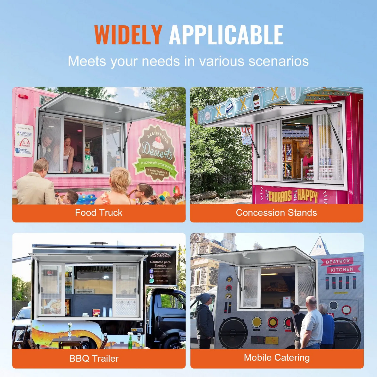 VEVOR 36"L x 36"W Concession Stand Serving Window Food Truck Service Awning,-$260