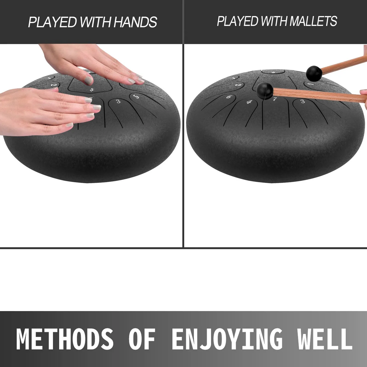 VEVOR Steel Drum, 13 Notes Percussion Instrument, 12 Inches Tongue Drum, Steel Tongue Drum,-$55