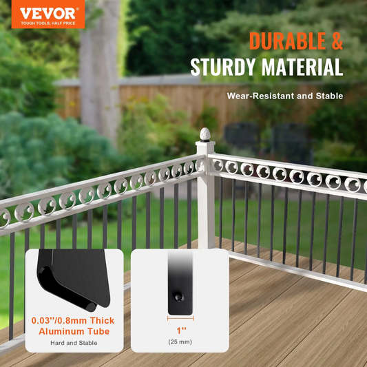 VEVOR Staircase Metal Balusters, 29.5'' x 1'' Flat Aluminum Alloy Decorative Banister Spindles,-$75
