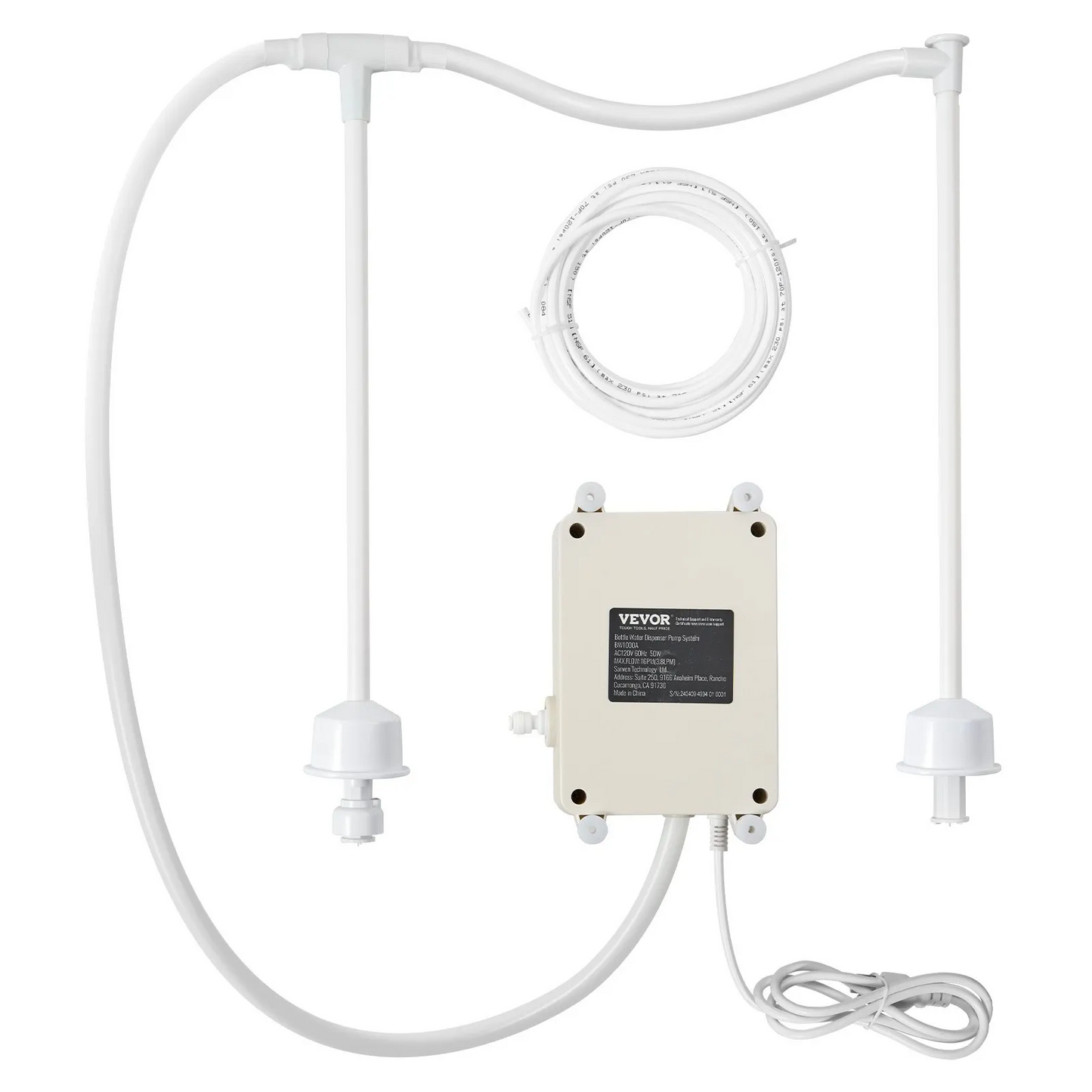 VEVOR Bottled Water Dispensing System 20 ft Water Dispensing Pump System with US Plug 115V AC,-$50